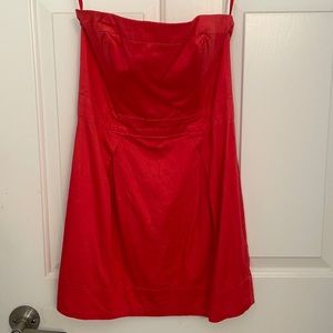 French connection coral strapless dress
